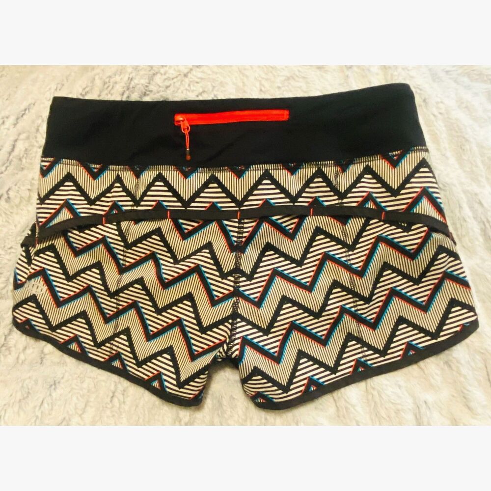 RARE Lululemon SeaWheeze Special Edition Speed Shorts 3D Chevron Multi SZ 6 EUC - Picture 4 of 6